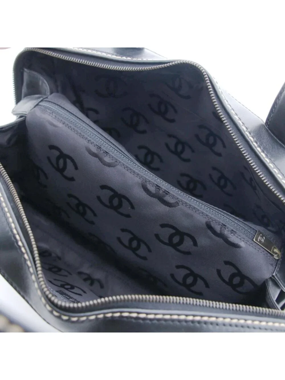 Chanel Wild Stitch Handbag Black Leather